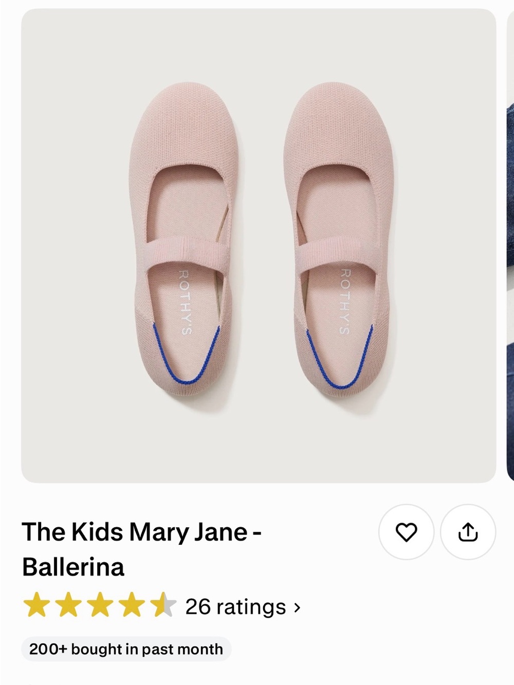 Rothy's Kids Mary Jane Ballerina - Blush
